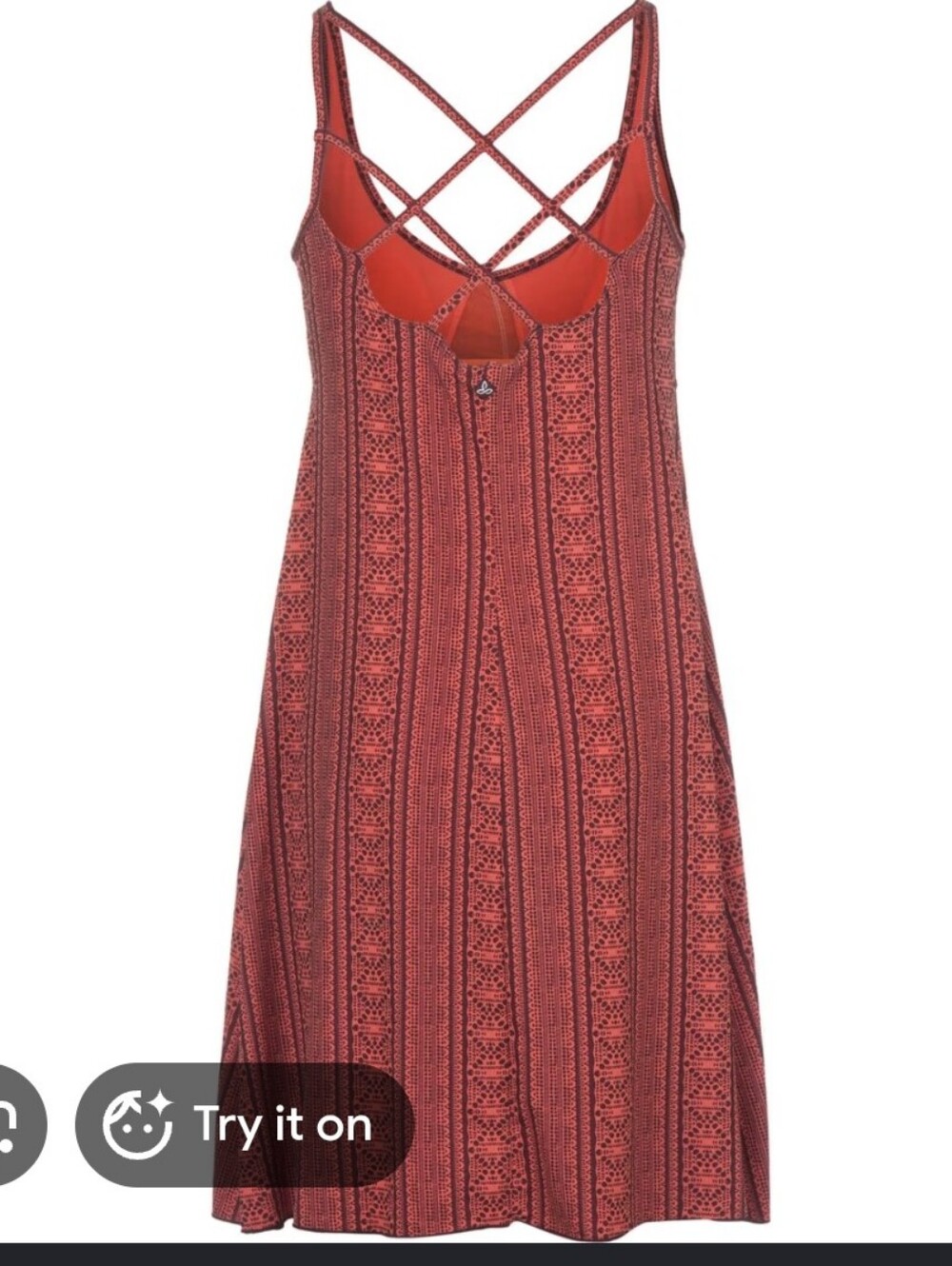 Prana Rebecca Coral Strappy Midi Dress with Geometric Print Size Medium - Picture 8 of 10